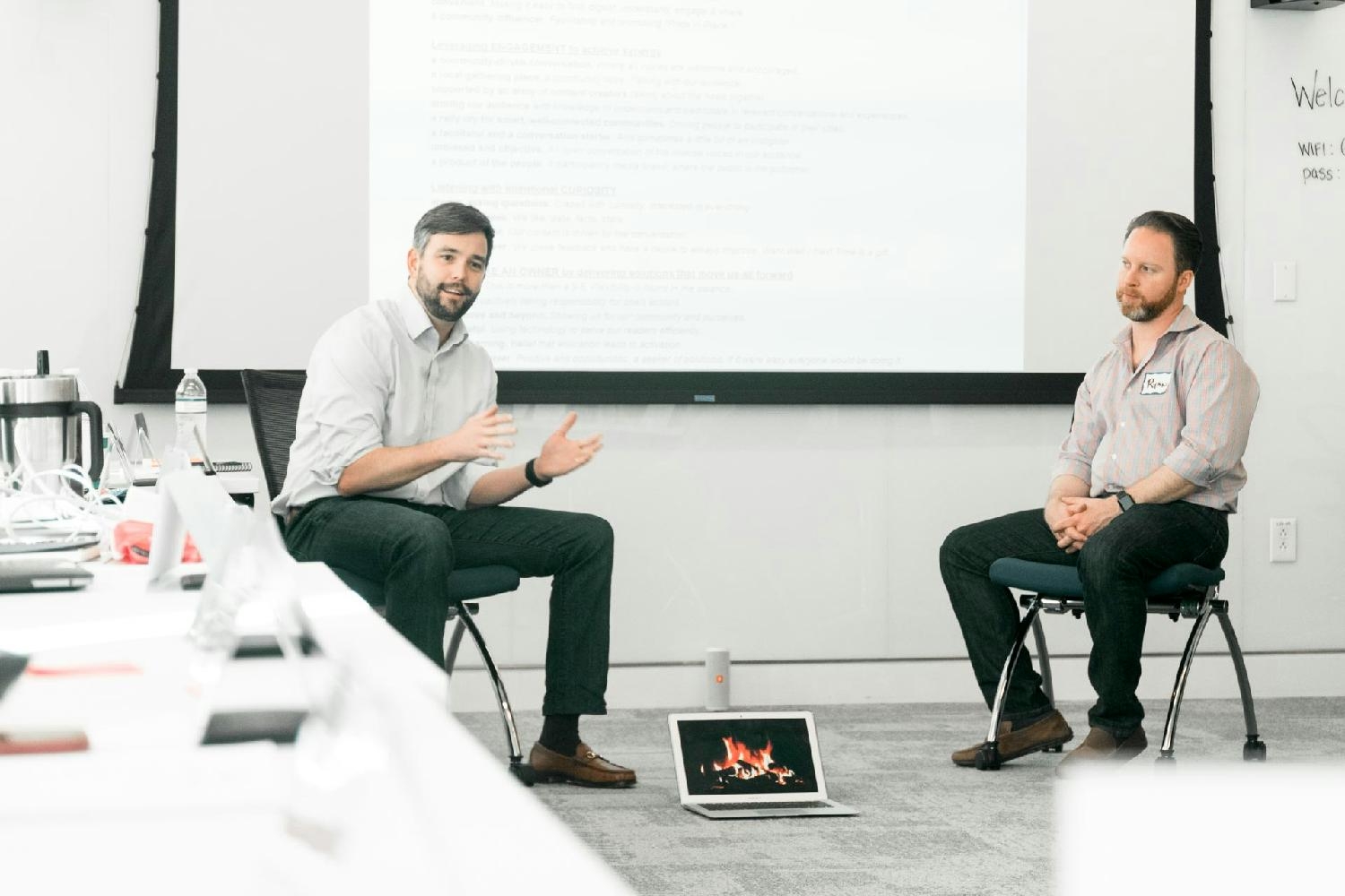 CEO Ryan Johnston (left) and COO Ryan Heafy (right), 6AM City co-founders, holding a 