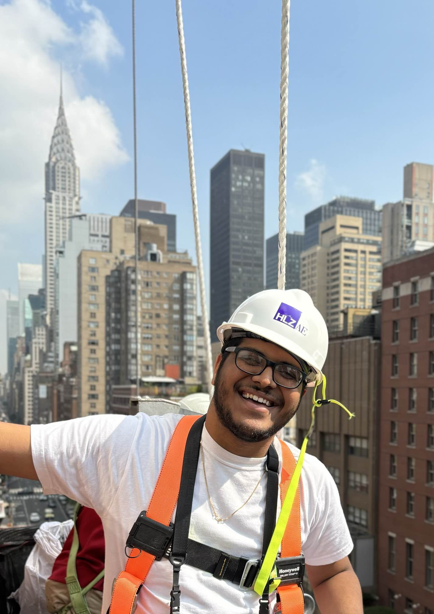 HLZAE team member performing a rope inspection