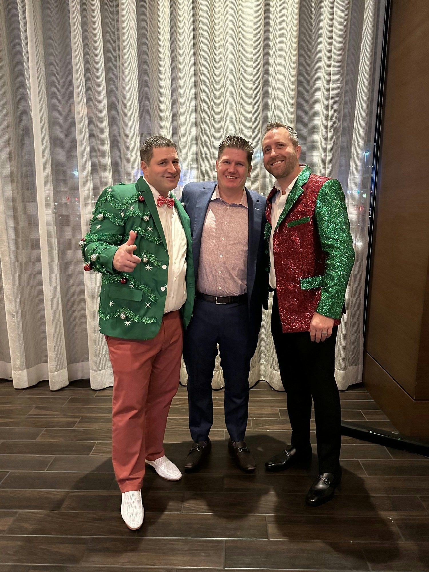 The 3 bosses, David Drab, Pat Boyle, and Mike Kimball dressed up for the company holiday party!