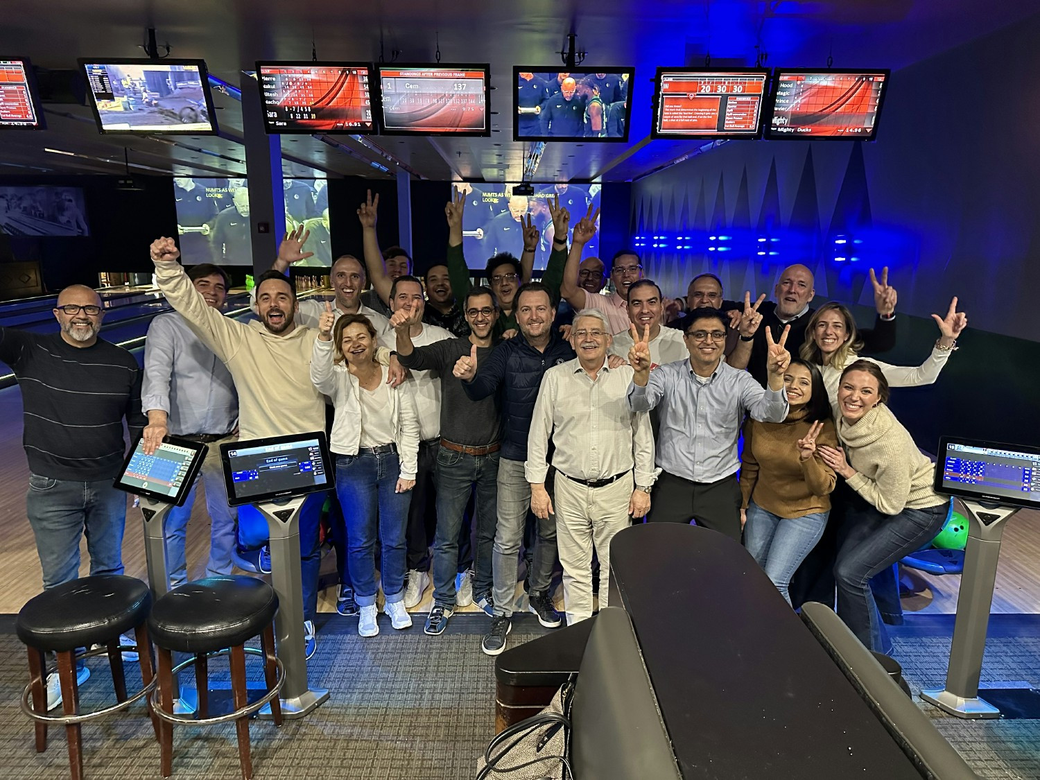 We can't help but get competitive during teambuilding activities such as bowling!