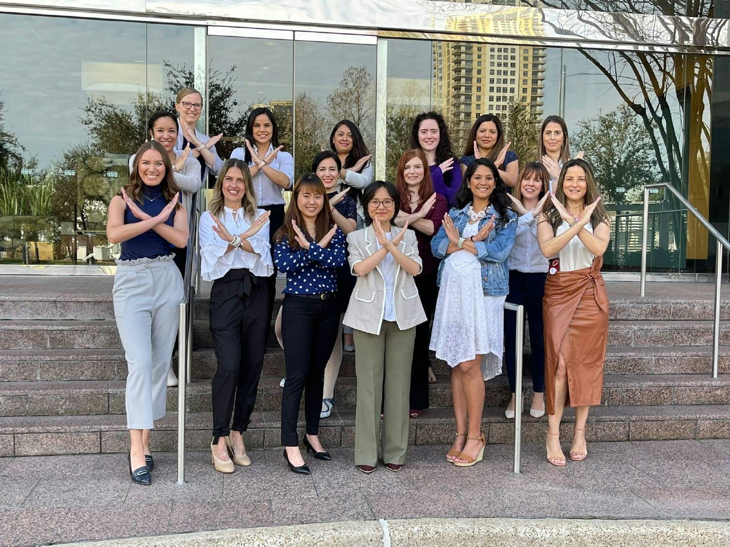 Tricon employees strike the #breakthebias pose for International Women's Day