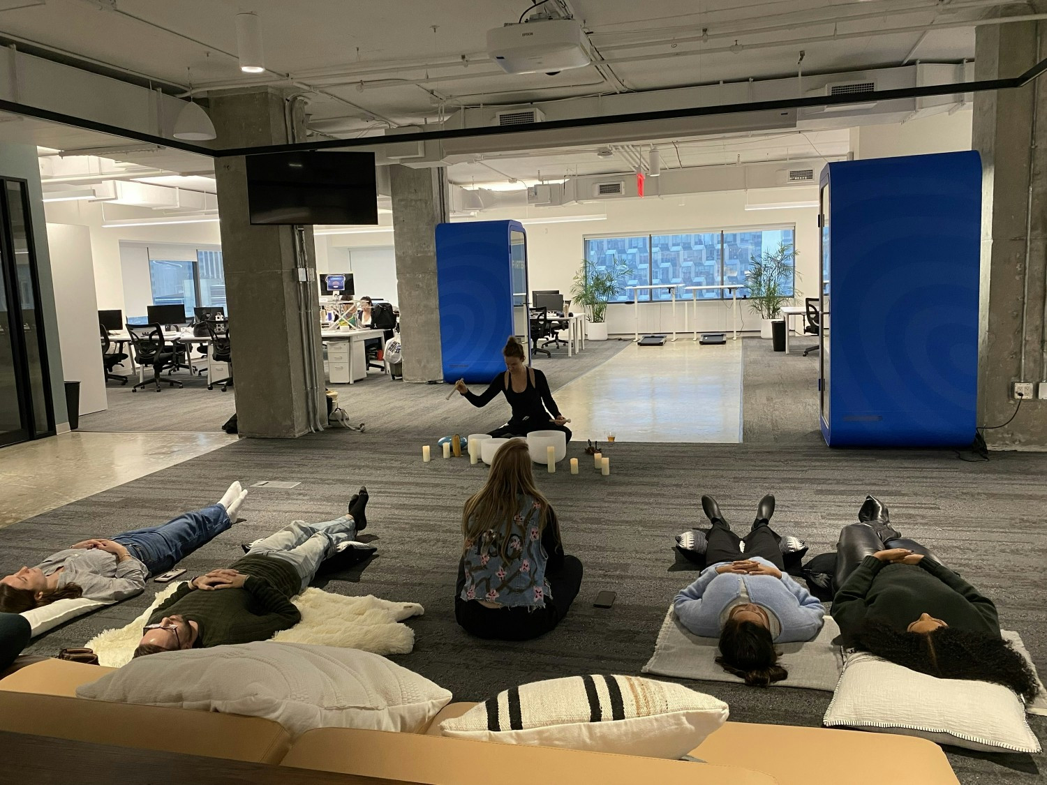 In office sound bath for Mental Health Awareness Month!