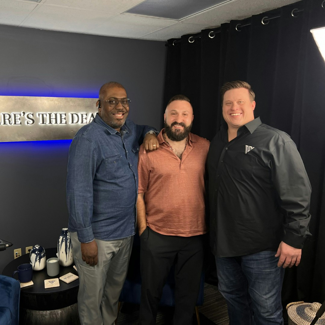 Our CEO and COO after recording the latest episode of our company podcast, sharing insights and updates with the team
