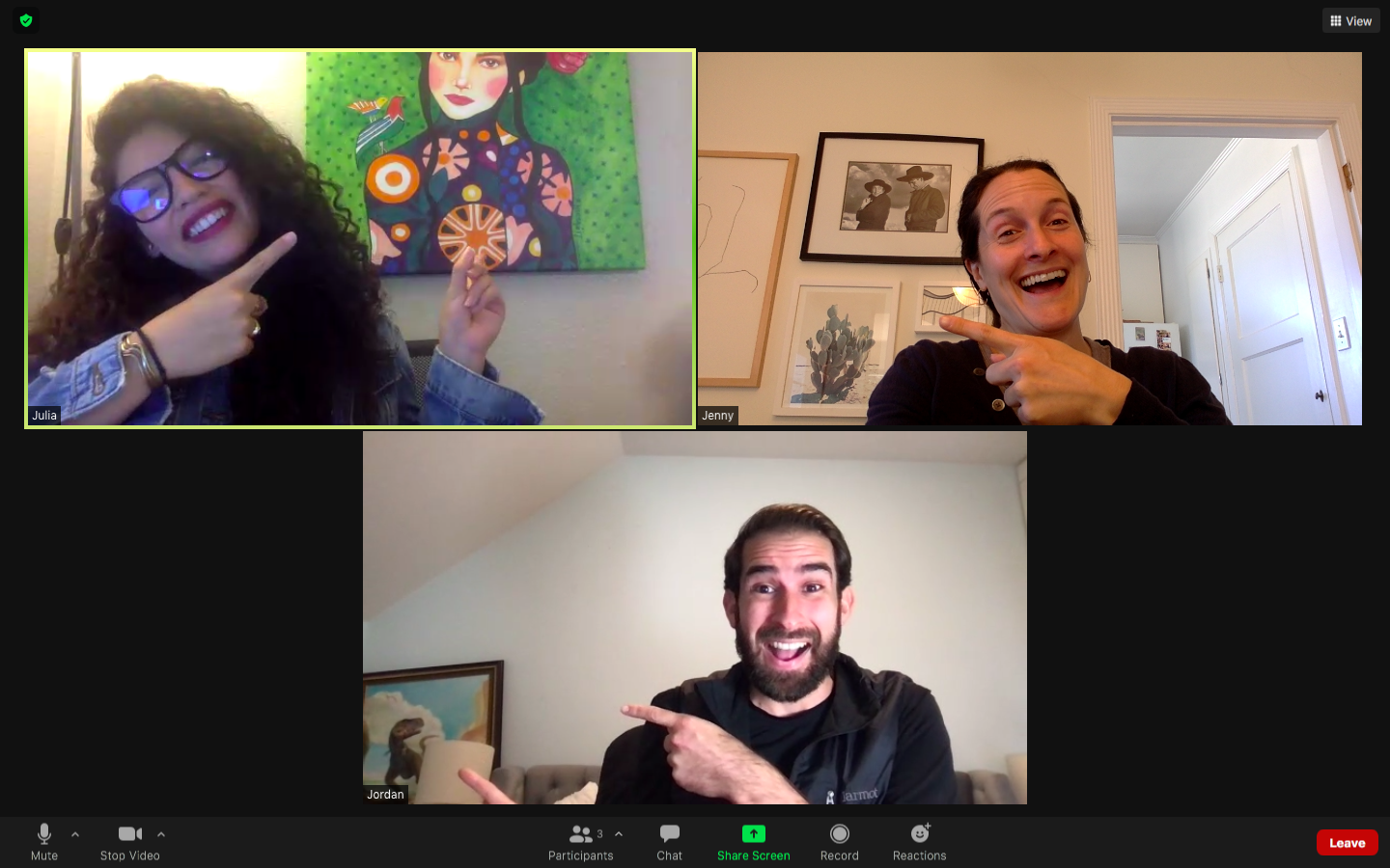 We like to have fun during Zoom meetings! We have a hybrid workforce - some prefer offices and some prefer WFH