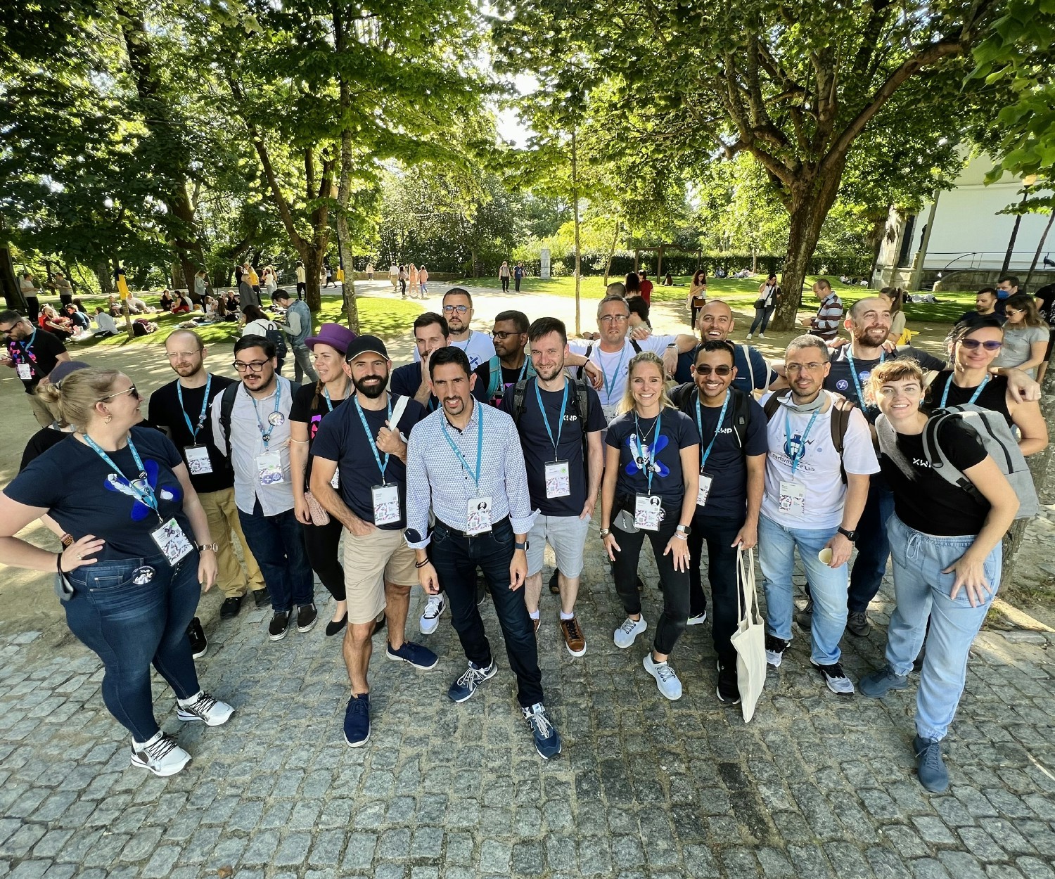 Some of XWP's team members enjoy in-person time during WordCamp EU in Porto, Portugal.