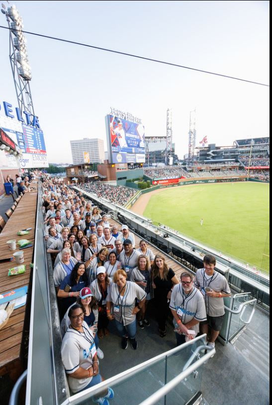 Buildersfest hits it out of the park! Cheering on the Braves from the Hank Aaron Suite with the Builders team.