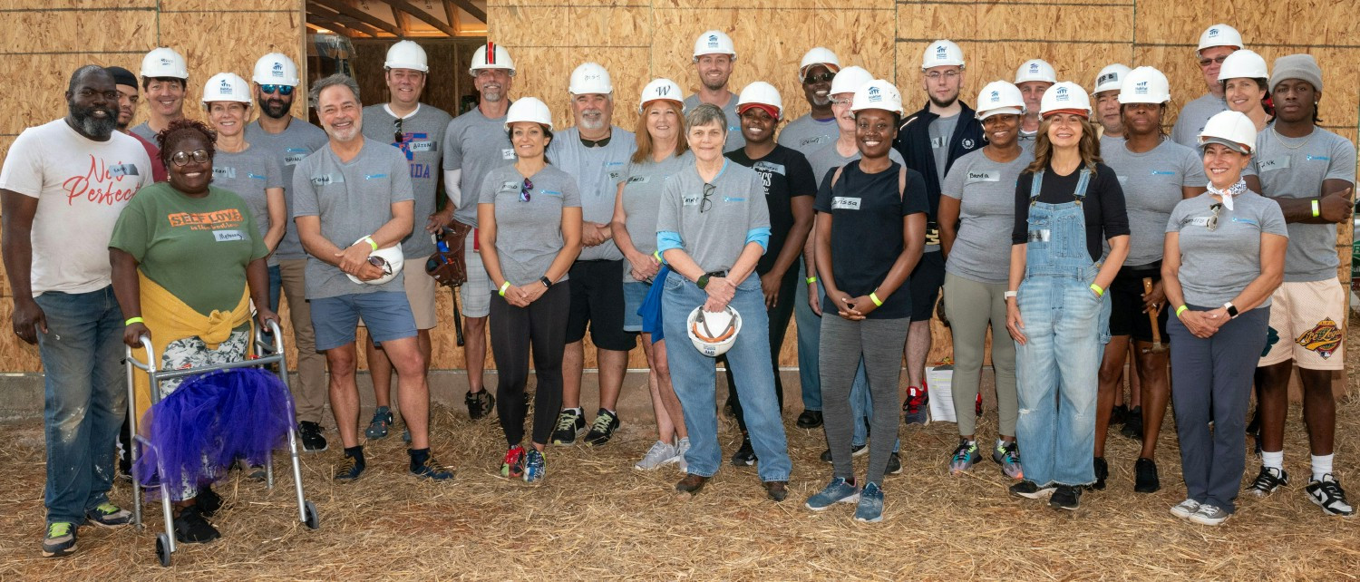 Our Builders at our Habitat for Humanity build framing up the house for a deserving family.