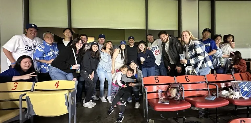 Cheering on the Dodgers with our team and their loved ones.