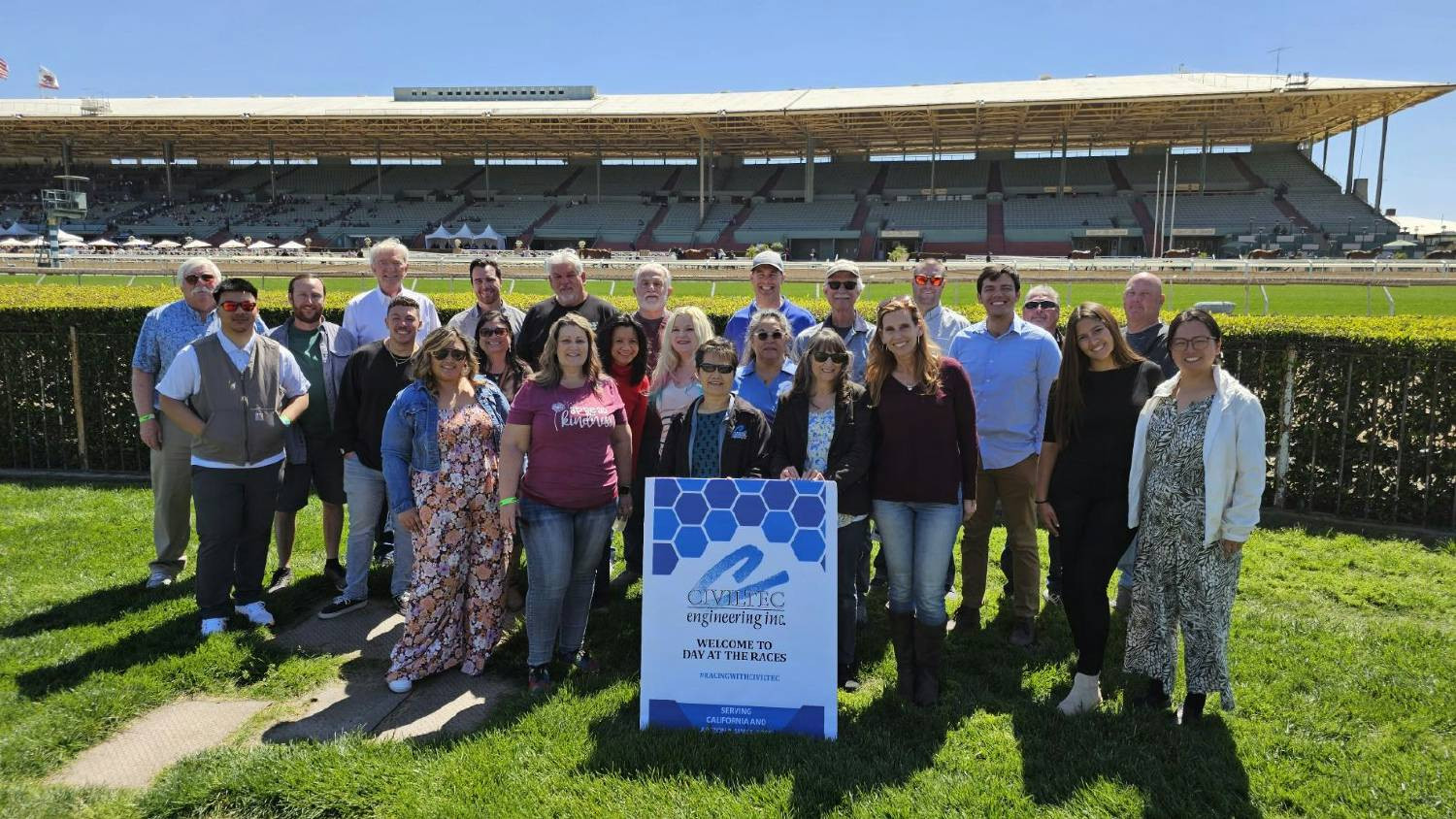 Day at the Races 2024.  Civiltec’s annual client, employee, family, and friends event at Santa Anita Racetrack