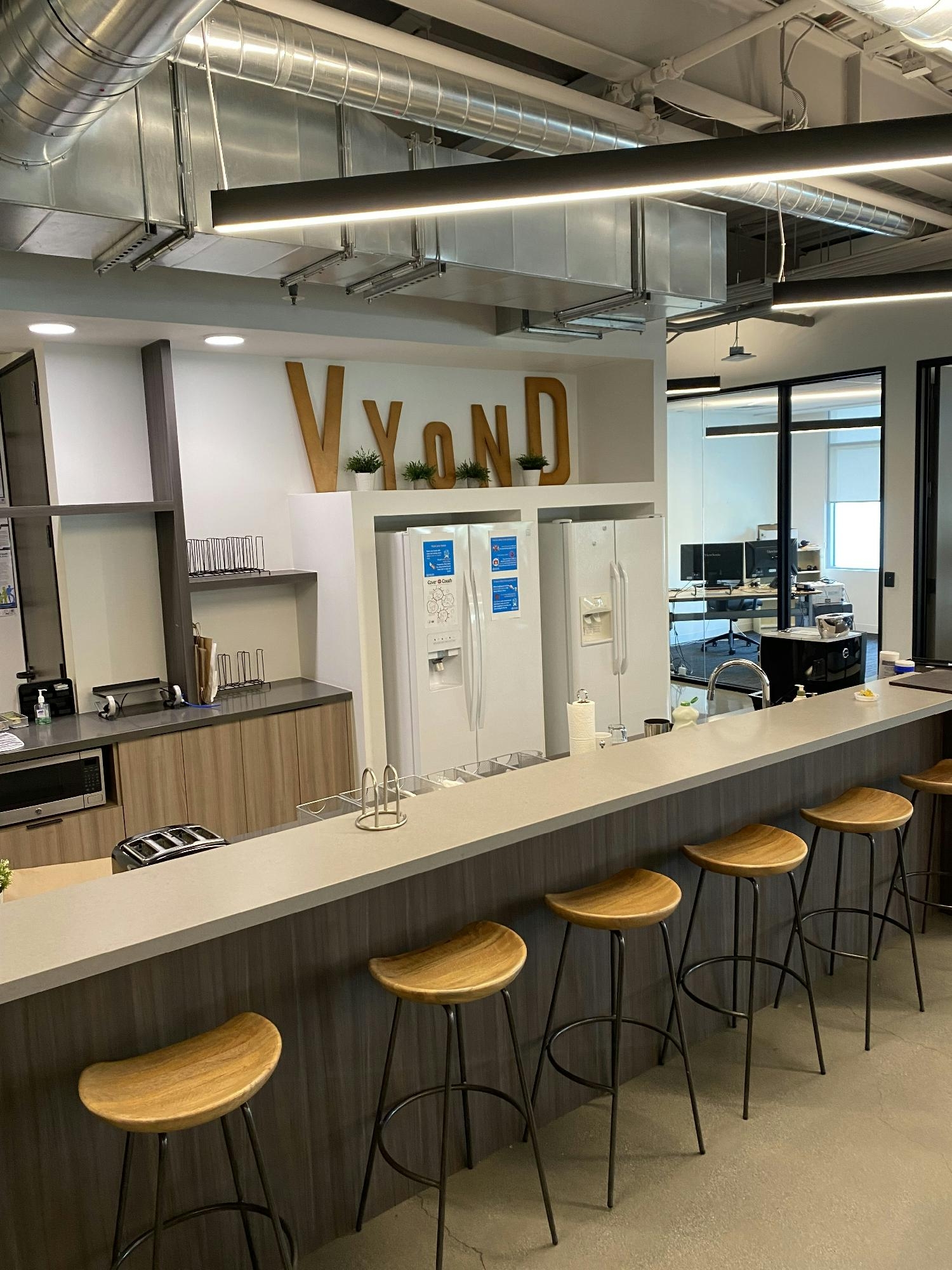 A photo of the kitchen at Vyond's US office