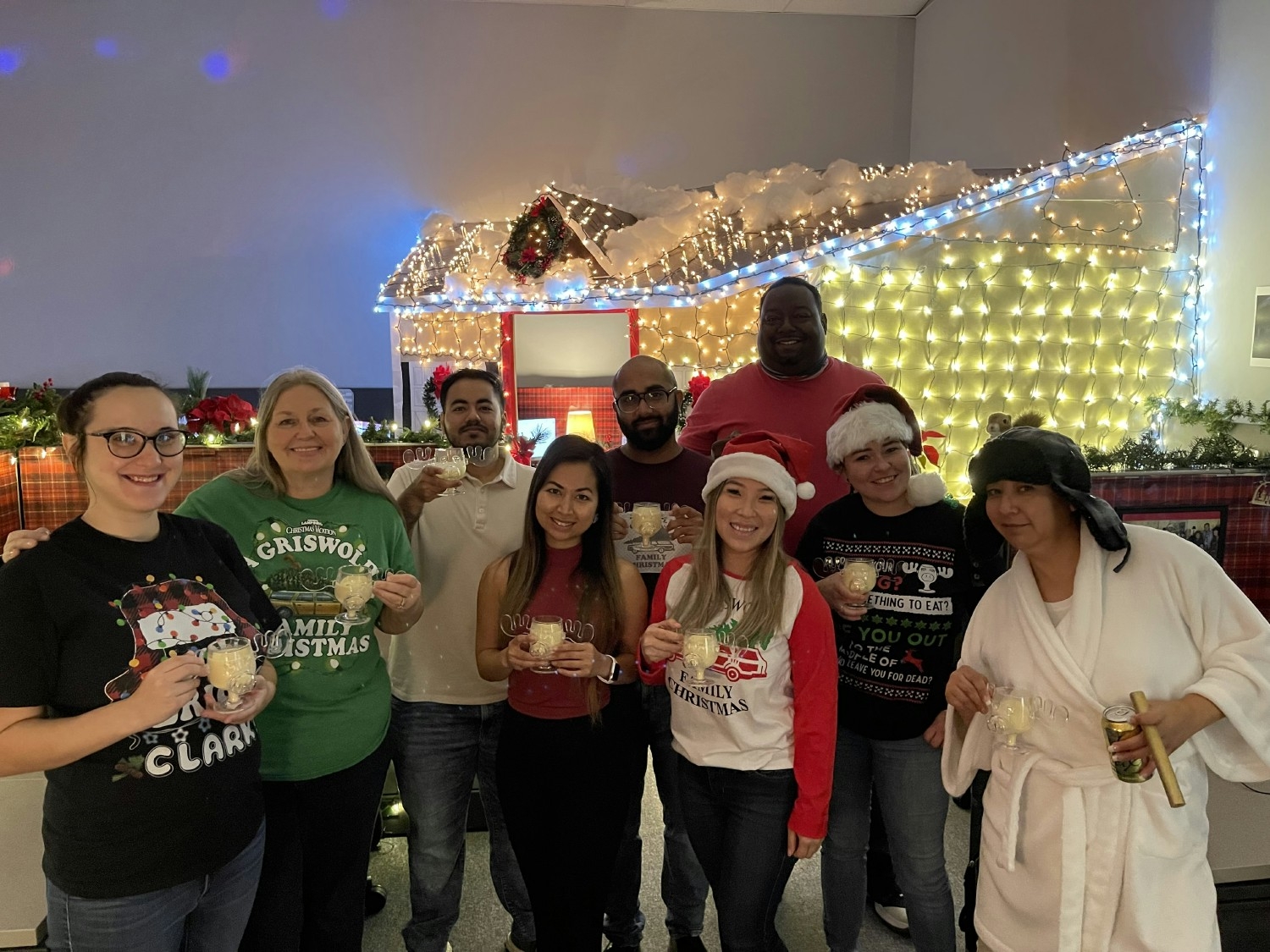 One of our fun holiday team building activities was decorating  department room areas like a Christmas movie. 