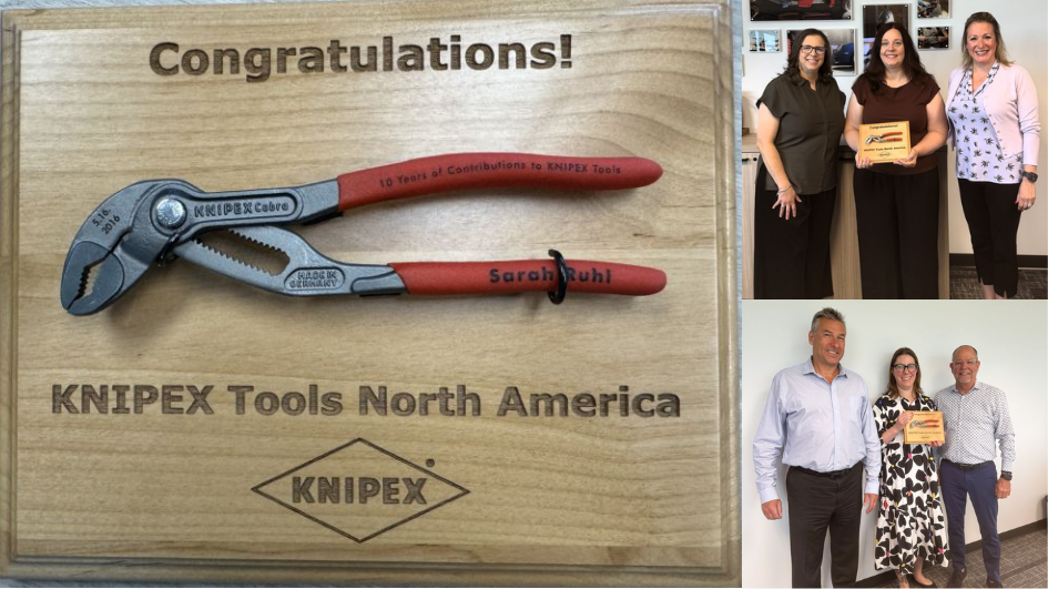KTLP recognized several employees for 10 years of dedicated service. Each received their own custom-made pliers.