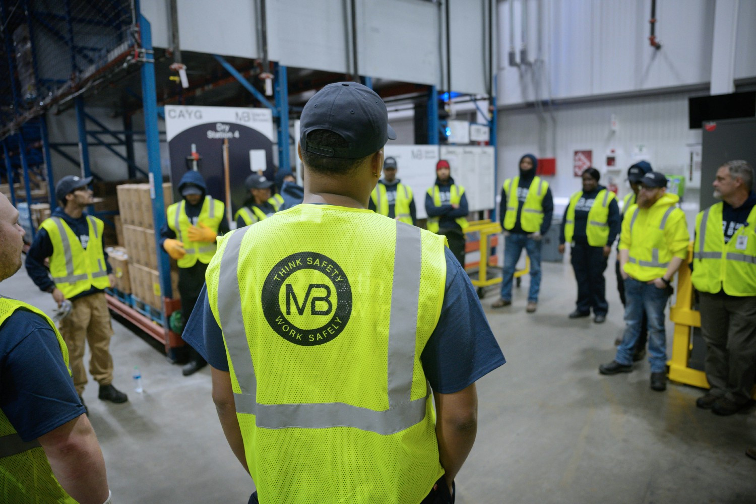 Safety is one of our top priorities, which is why every shift begins with a safety meeting shown here.