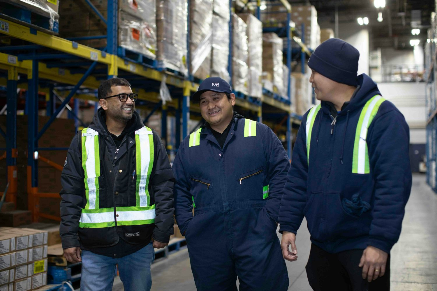 Team members in the warehouse