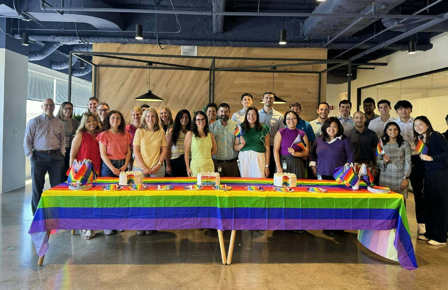 Employees celebrating Pride Month