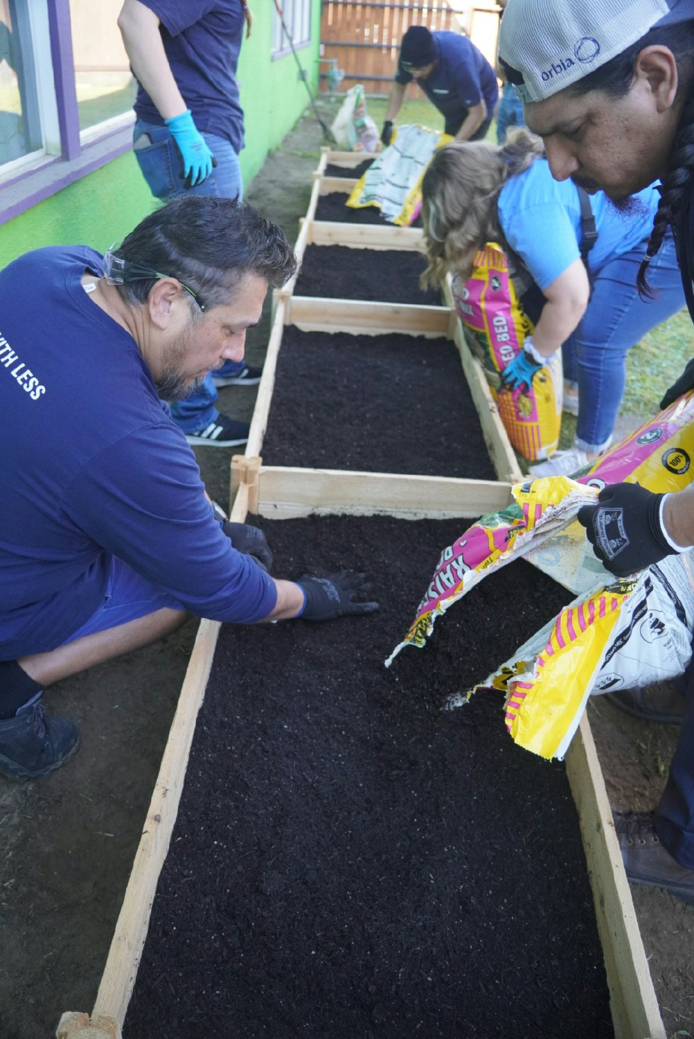 Helping the Fresno Discovery Center beautify with the help of drip irrigation.