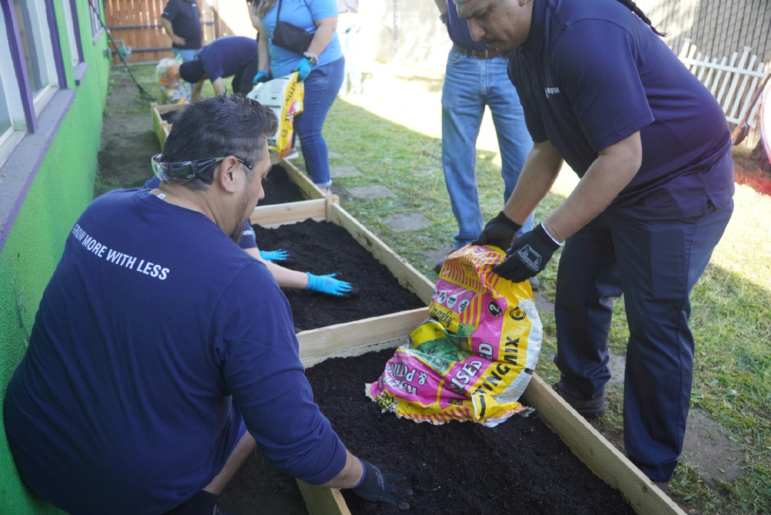 Helping the Fresno Discovery Center beautify with the help of drip irrigation.