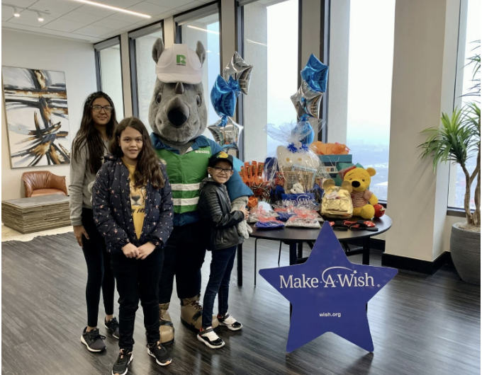 Rhodes is a proud donor of Make a Wish and participates in  events throughout the year including wish reveal events.