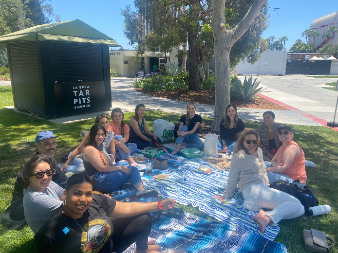 Rare Beauty team picnics after an inspirational trip to LACMA (Los Angeles County Museum of Art)