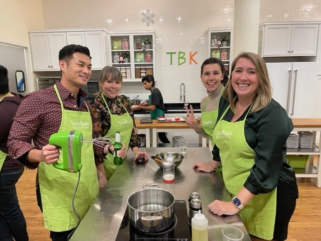 Hospitality-themed events like cooking classes allow our team to connect while supporting our industry.