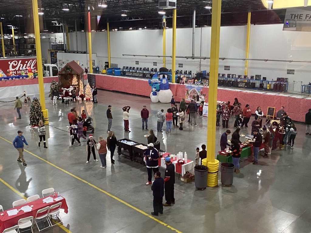 The yearly Breakfast with Santa event we hold for our employees and their families. 