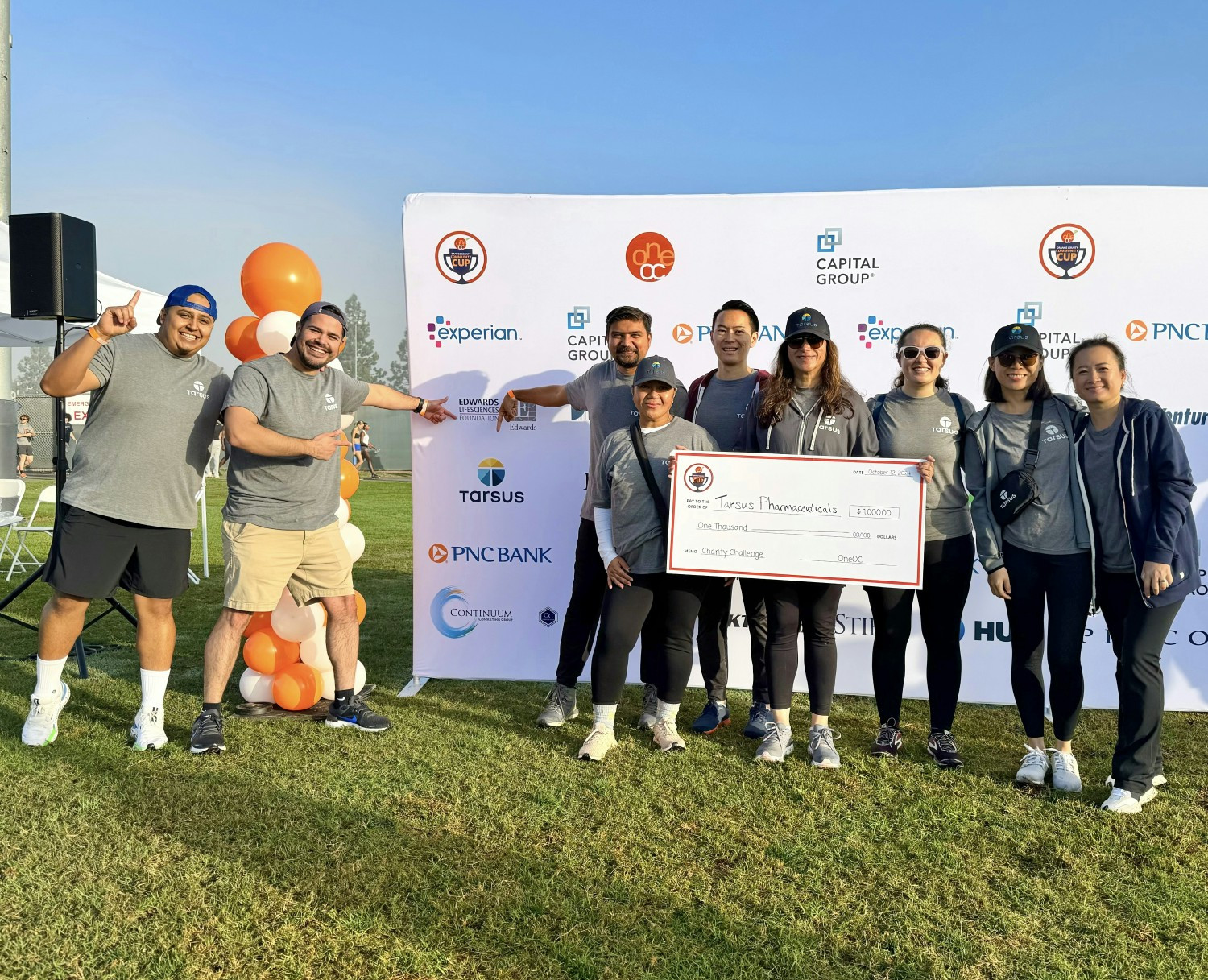 Our Tarsan Trailblazers Team celebrating giving back to the Gavin Herbert Eye Institute
