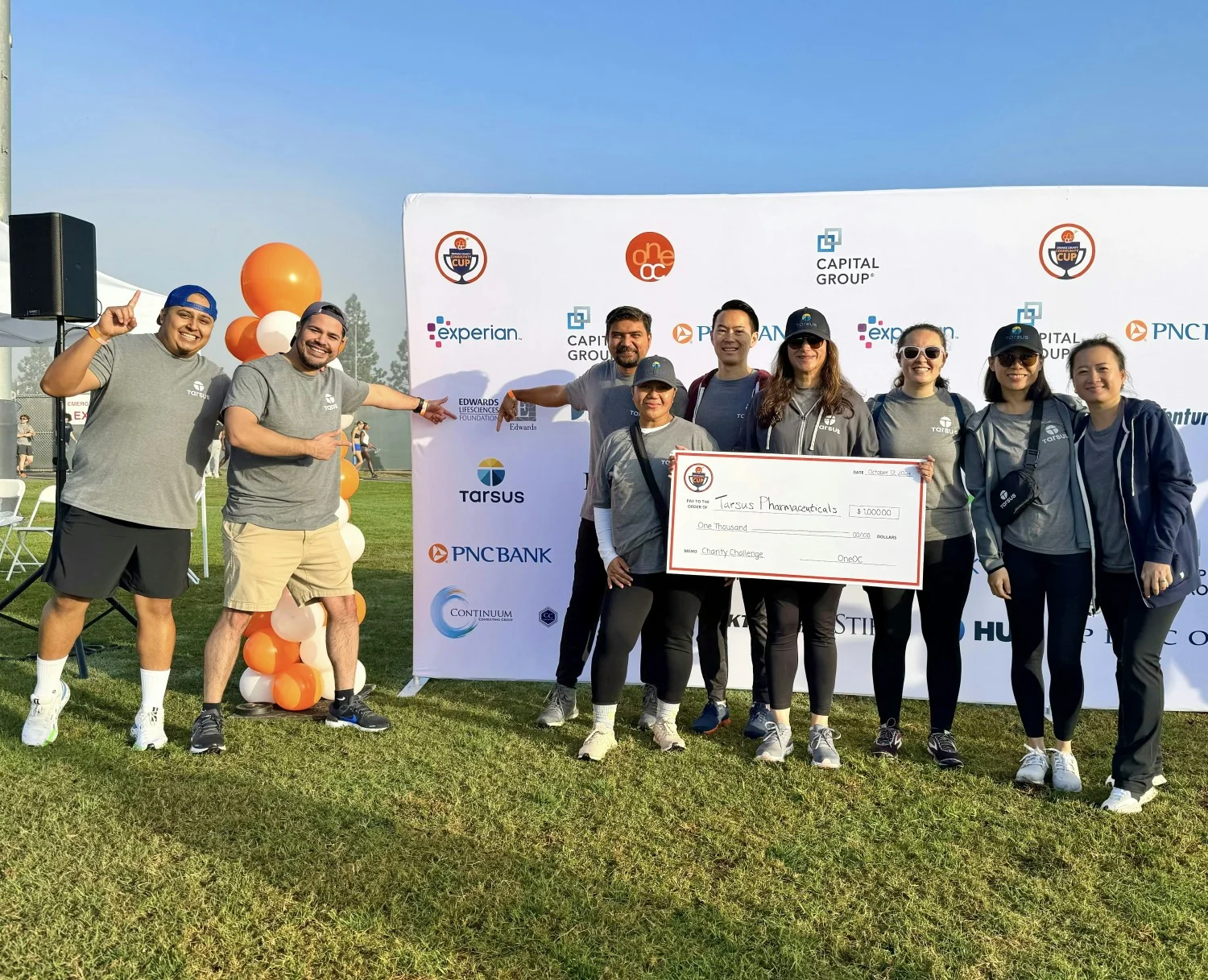 Our Tarsan Trailblazers Team celebrating giving back to the Gavin Herbert Eye Institute