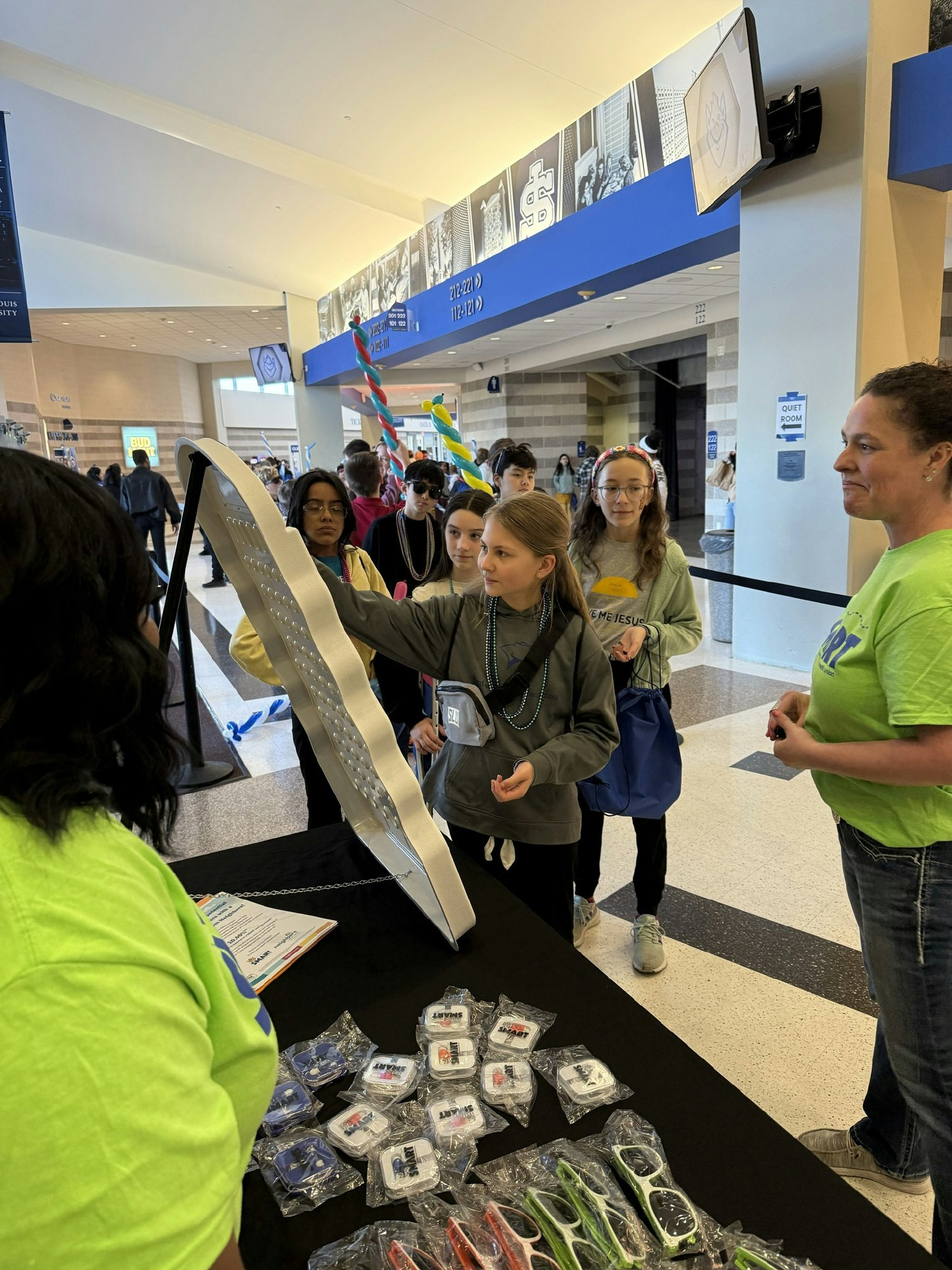 We partner with Saint Louis University and this is a booth on their campus with giveaways. 