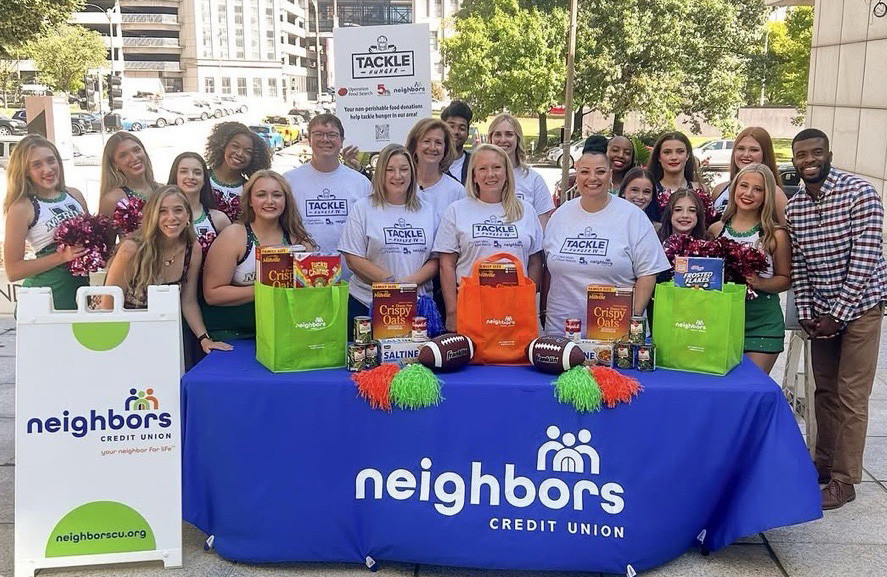 Wrapping up a successful Tackle Hunger campaign, fighting food insecurity in the areas Neighbors Credit Union serves.