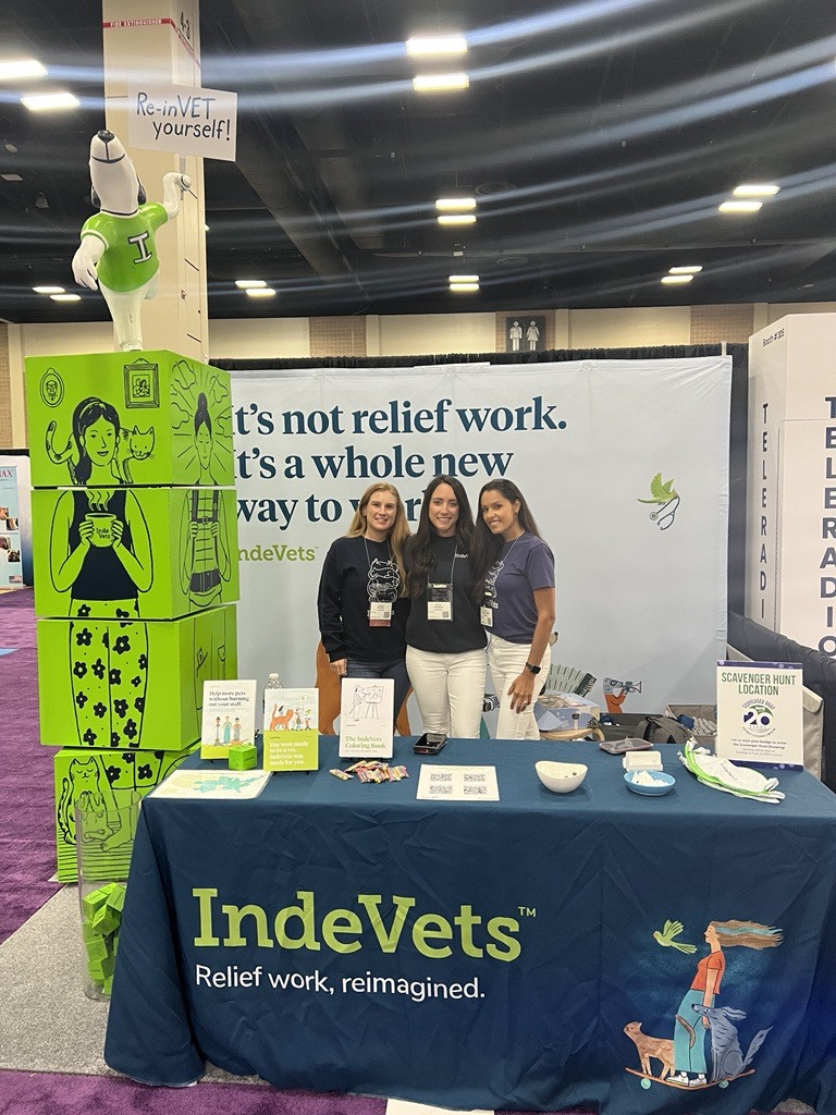 The IndeVets team sharing our story at an industry trade show.