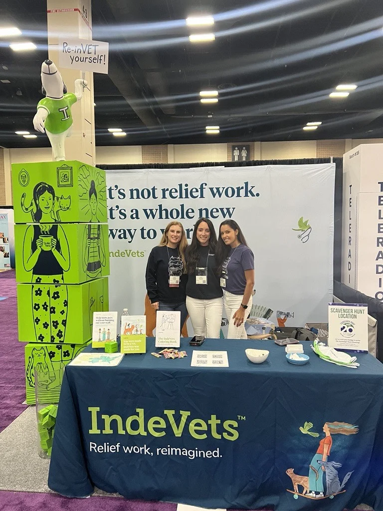 The IndeVets team sharing our story at an industry trade show.