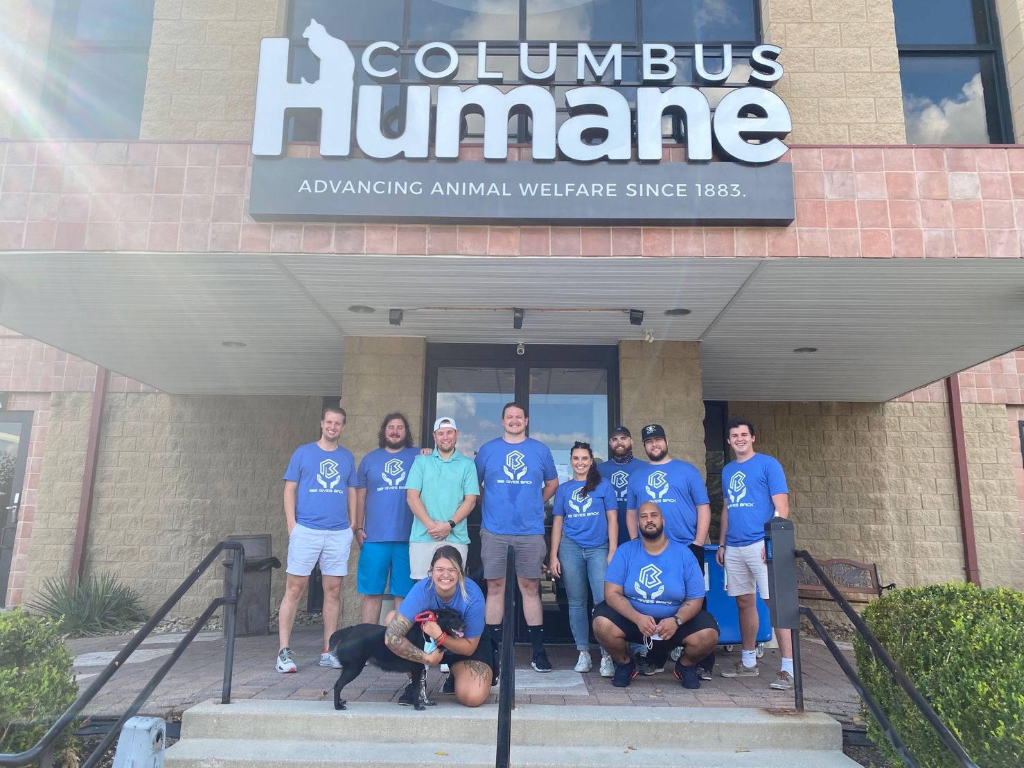 A few members of our team volunteering at Columbus Humane Animal Shelter