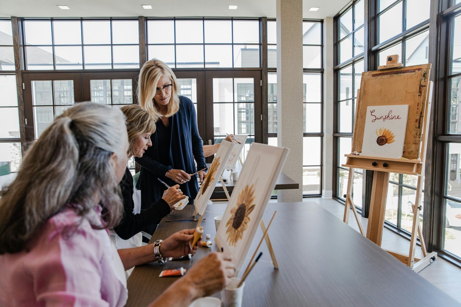 We host several classes a week in our art studio. It's also a beautiful, sunny spot to work on your own projects anytime