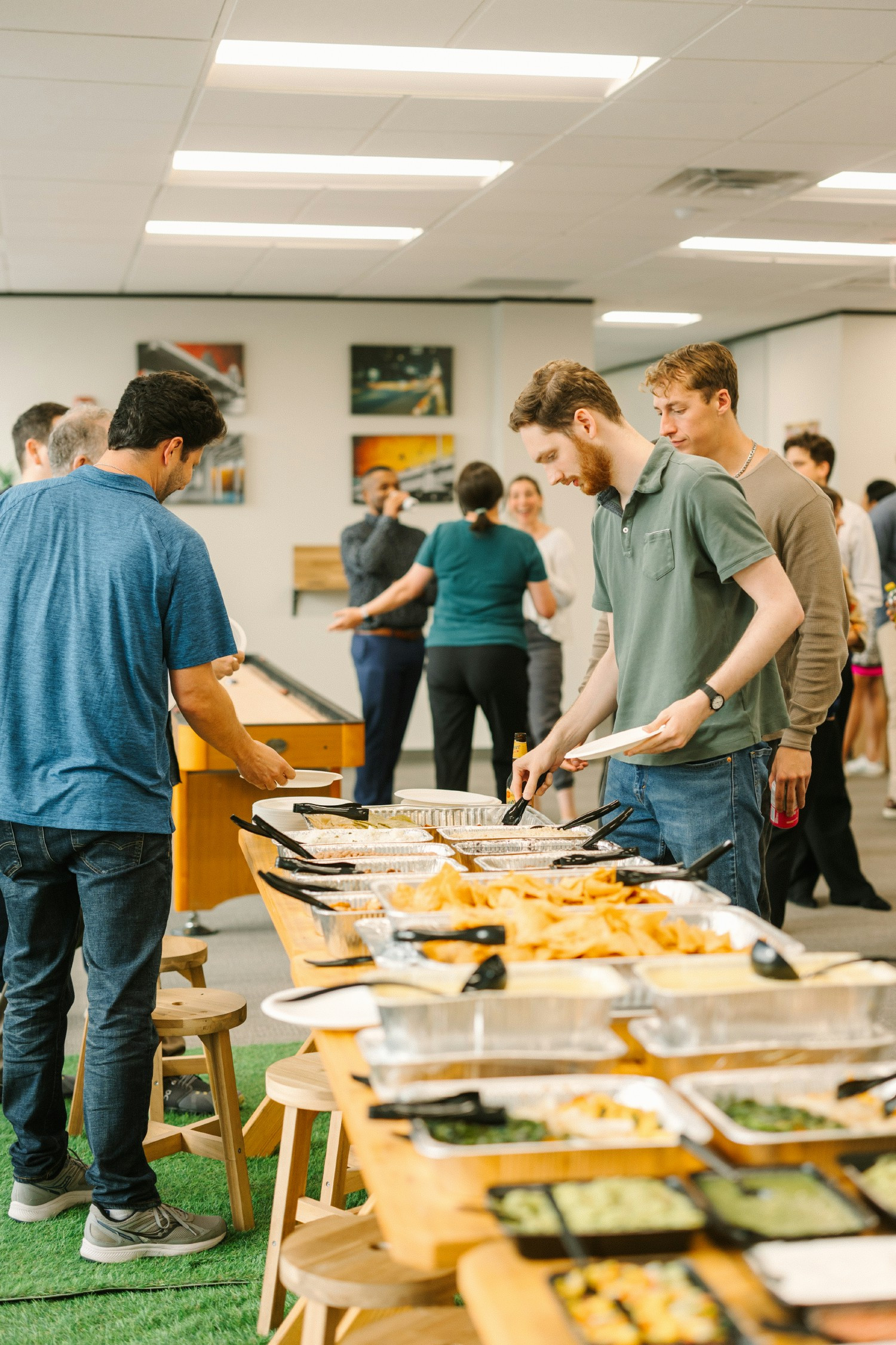 We provide lunches every Tuesday and Thursday in our offices. 