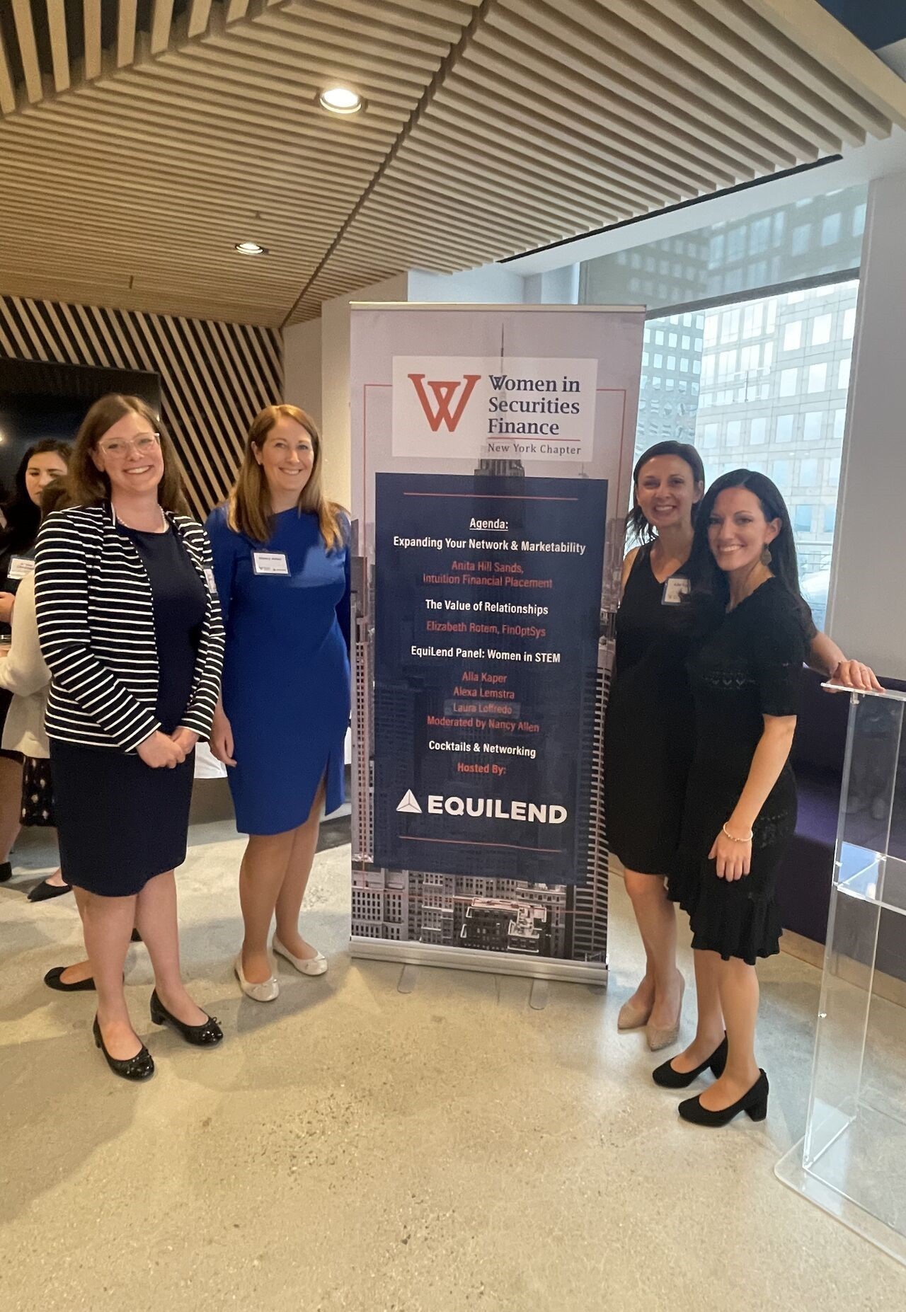 In 2022, EquiLend hosted an event in partnership with Women in Securities Finance. EquiLend's panelists are shown here.