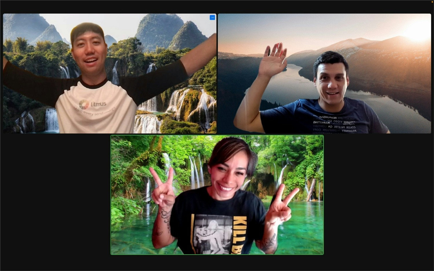 Litmus is a remote-first company and Zoom is just one of the many tools we use for collaboration (and day we say, fun?!)