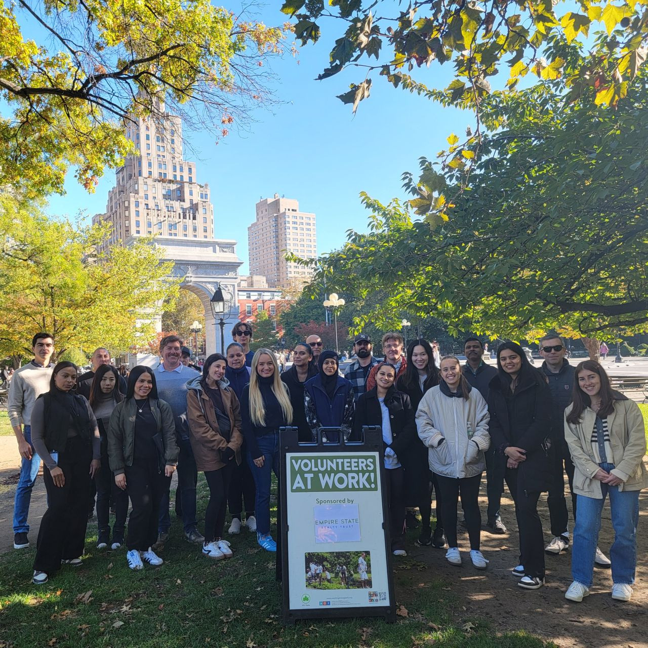 ESRT colleagues spend a day volunteering at Washington Square Park.