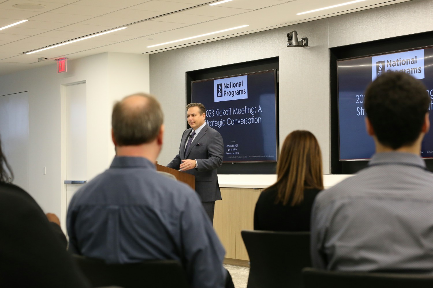 President & CEO Eric D. Reicin values transparency and shares key information during biannual all-employee meetings. 