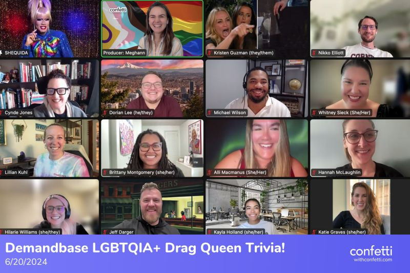 Our LGBTQIA+ Drag Queen Trivia remote event, proudly hosted by one of our ERGs.