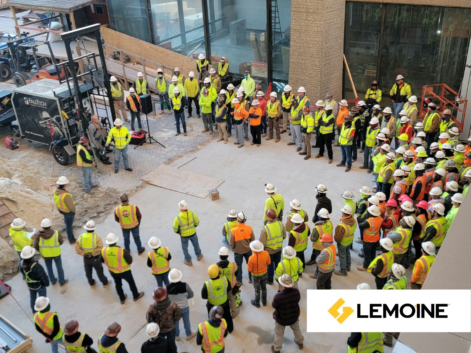 Ensuring safety first: The LEMOINE site project team upholding our core values.