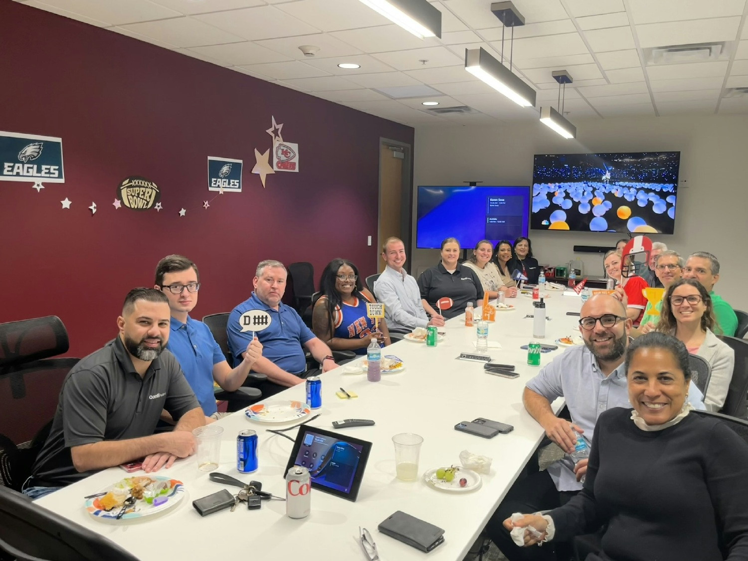 Orlando employees came together over lunch during the week of the NFL Championship in 2025 to celebrate The Big Game.