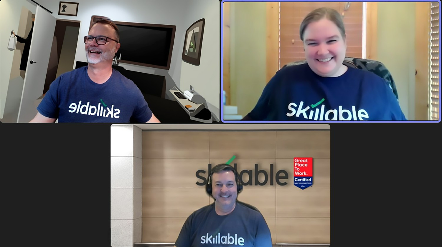 Behind the scenes, we're 100% remote but still experience accidental wardrobe matches in the virtual office