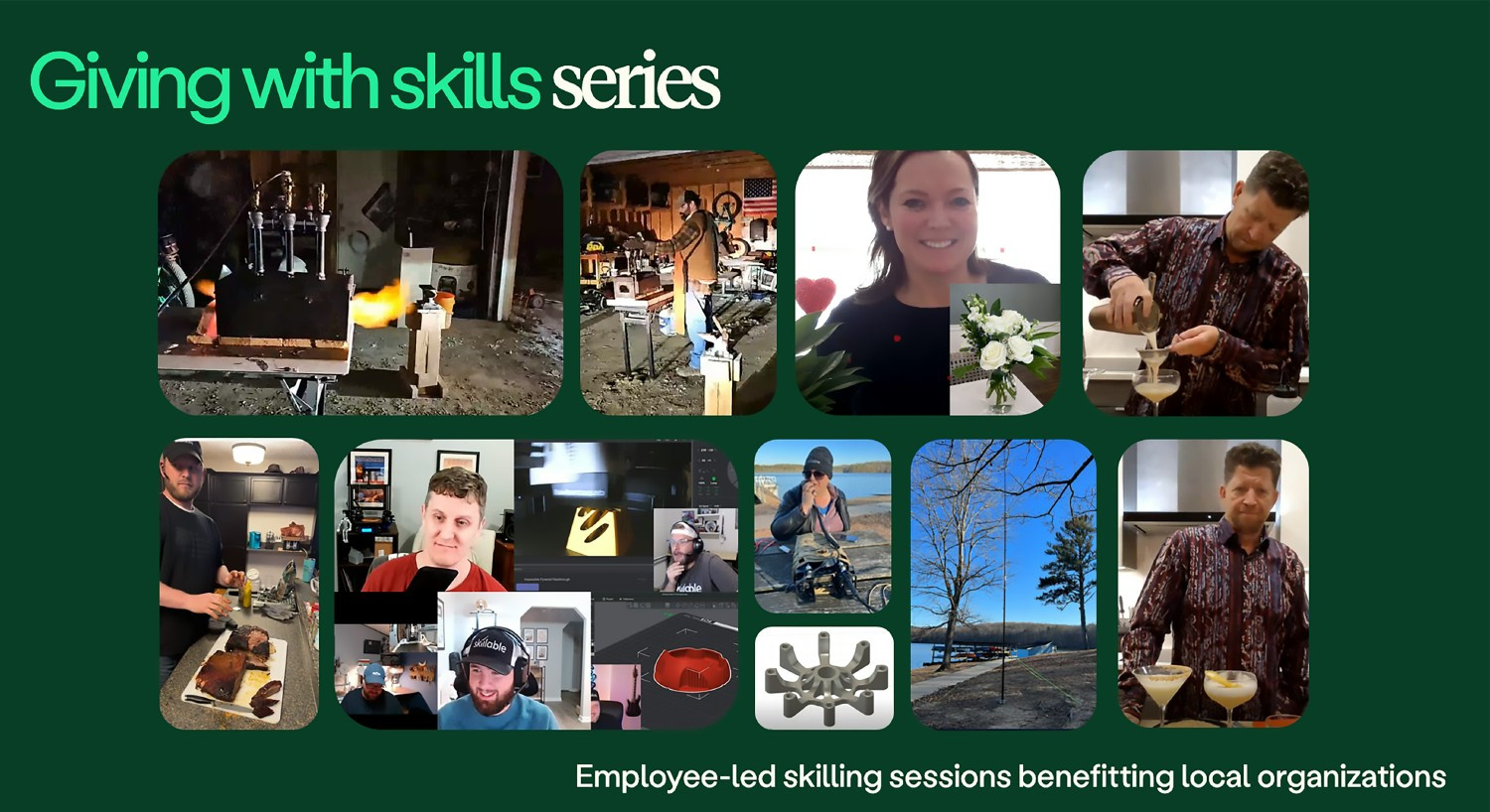 Virtually, we bond, learn, and support our communities, like in our Giving with Skills series