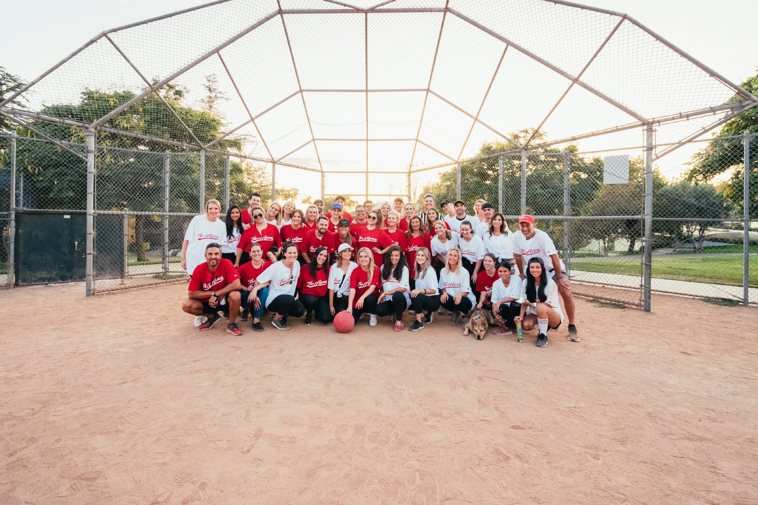 The Agency staff participating in a team kick ball event for staff appreciation