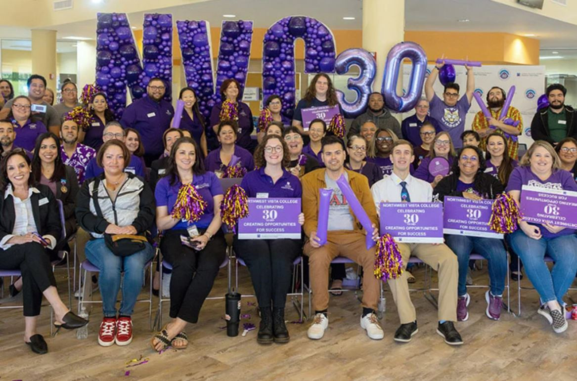 Northwest Vista College employees & students celebrate it's 30 year anniversary and selection as an Aspen Prize finalist