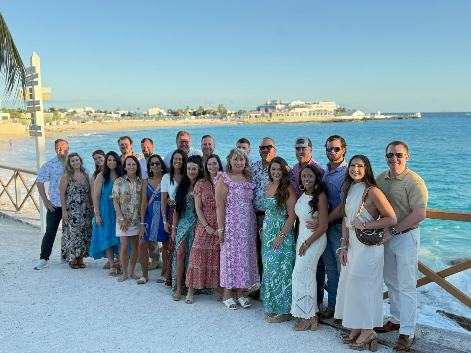 Pinnacle employees in St Maarten for the Presidents Club trip