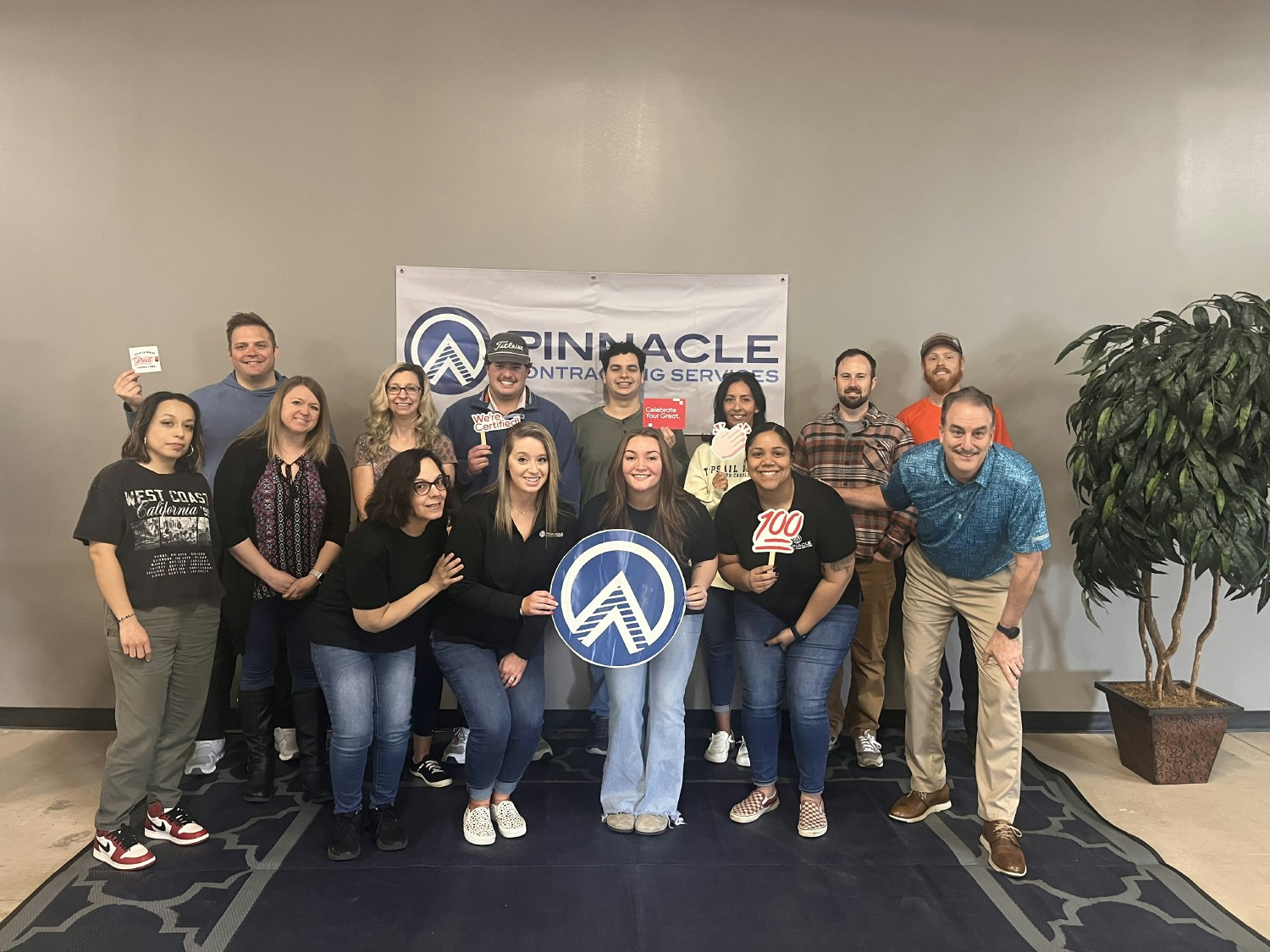 Pinnacle employees celebrating our GPTW certification