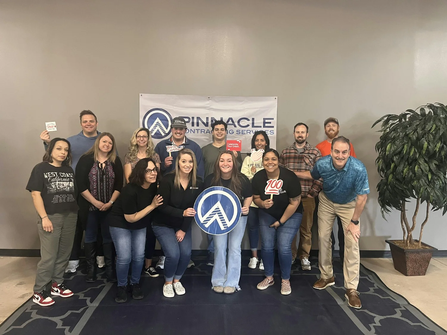 Pinnacle employees celebrating our GPTW certification