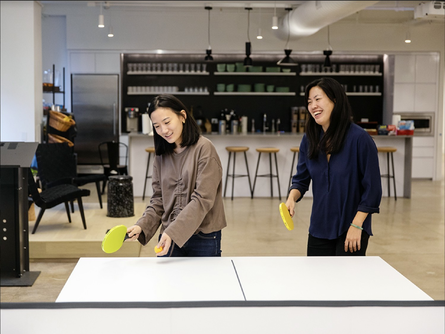 Some ping pong to keep lunch interesting.