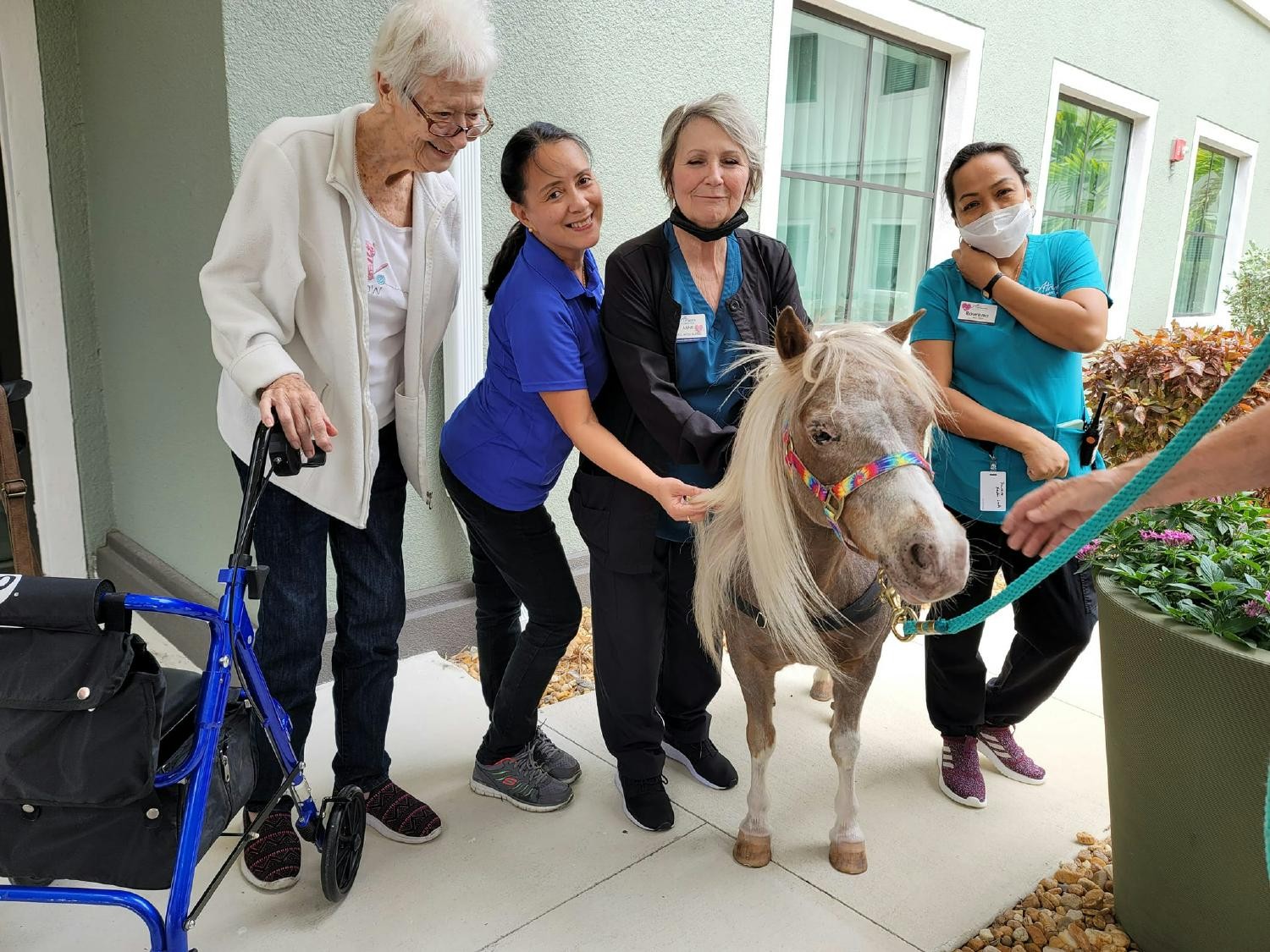 Our residents and staff at The Atrium at Liberty Park love therapy pony visits!